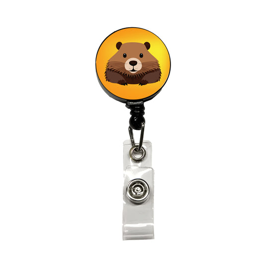 Beaver Cute Staring Retractable ID Key Card Name Tag Badge Holder with Clip