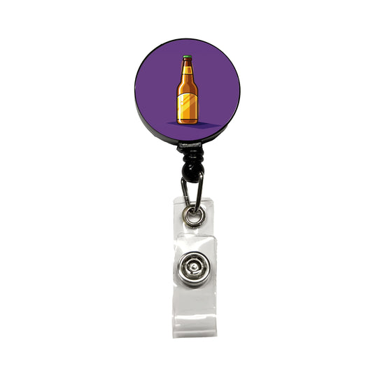 Beer Bottle Retractable ID Key Card Name Tag Badge Holder with Clip