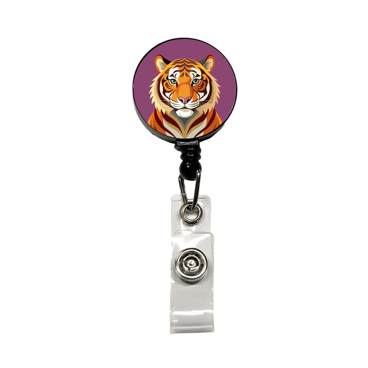 Bengal Tiger Retractable ID Key Card Name Tag Badge Holder with Clip
