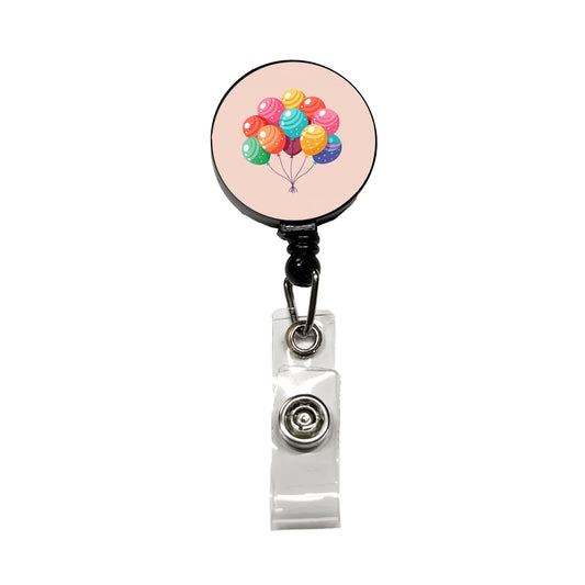 Birthday Balloons Happy Retractable ID Key Card Name Tag Badge Holder with Clip