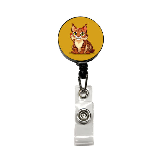 Bobcat Cute Retractable ID Key Card Name Tag Badge Holder with Clip