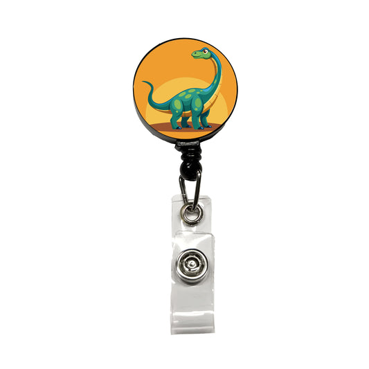Brachiosaurus Dinosaur Retractable ID Key Card Name Tag Badge Holder with Clip