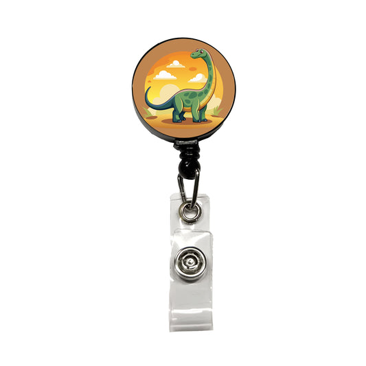 Brontosaurus Retractable ID Key Card Name Tag Badge Holder with Clip
