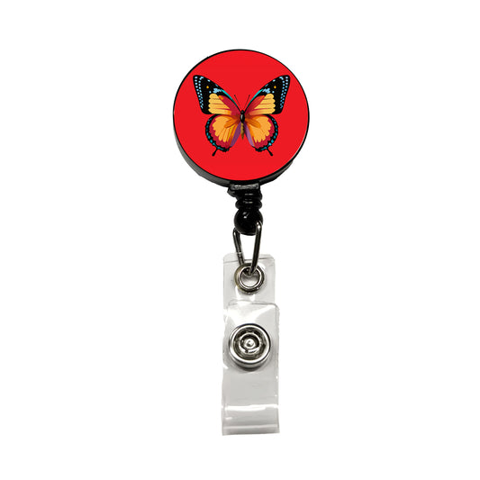 Butterfly Colorful Retractable ID Key Card Name Tag Badge Holder with Clip