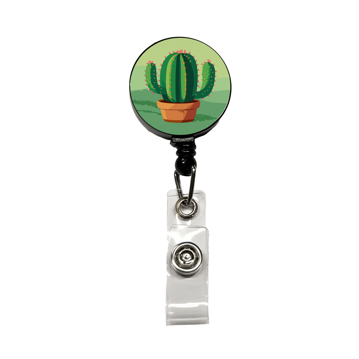 Cactus Green Retractable ID Key Card Name Tag Badge Holder with Clip