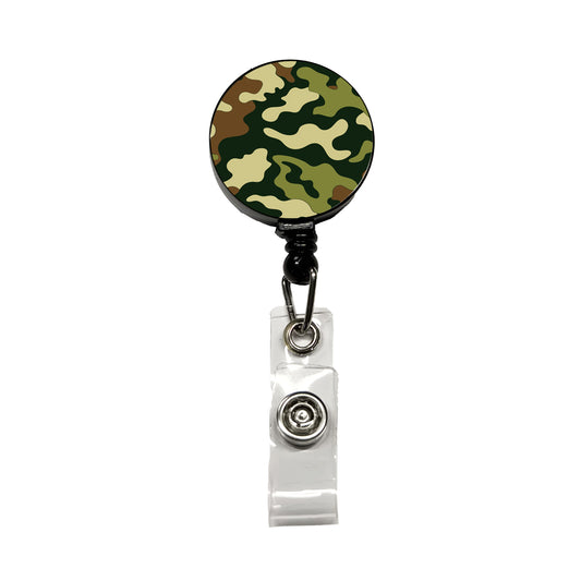 Camouflage Pattern Retractable ID Key Card Name Tag Badge Holder with Clip
