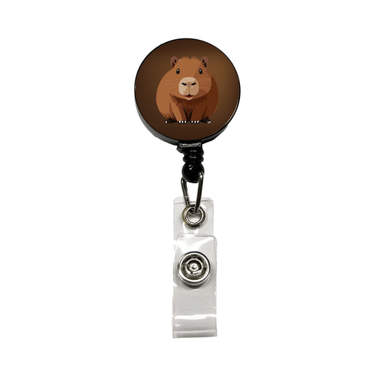 Capybara Happy Retractable ID Key Card Name Tag Badge Holder with Clip