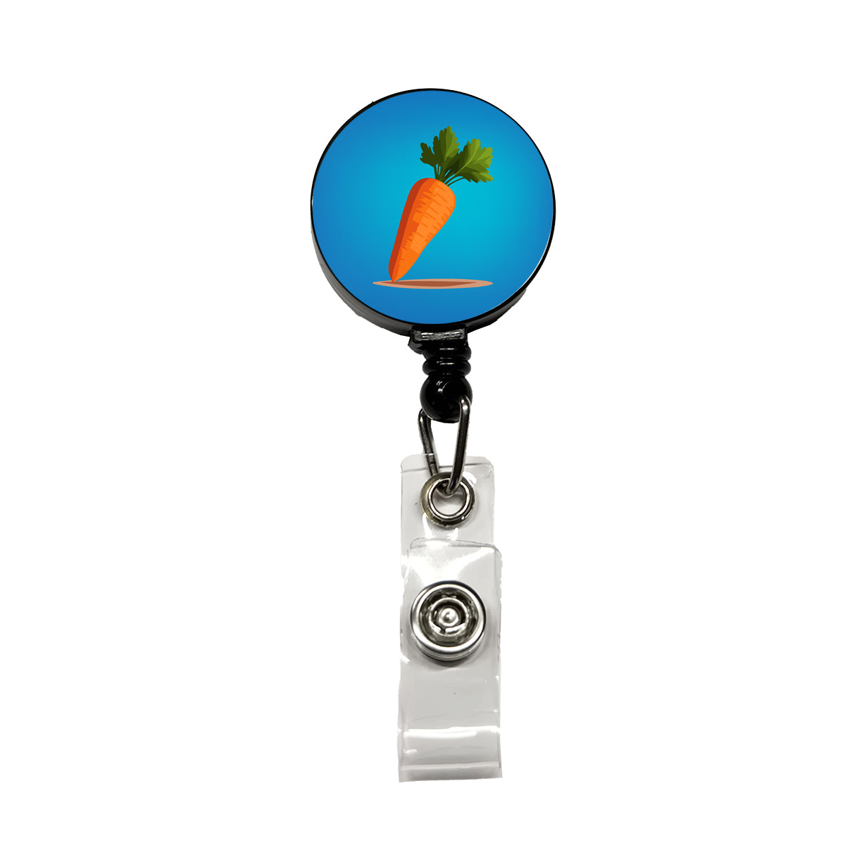 Carrot Cute Vegetable Vegetarian Vegan Retractable ID Key Card Name Tag Badge Holder with Clip