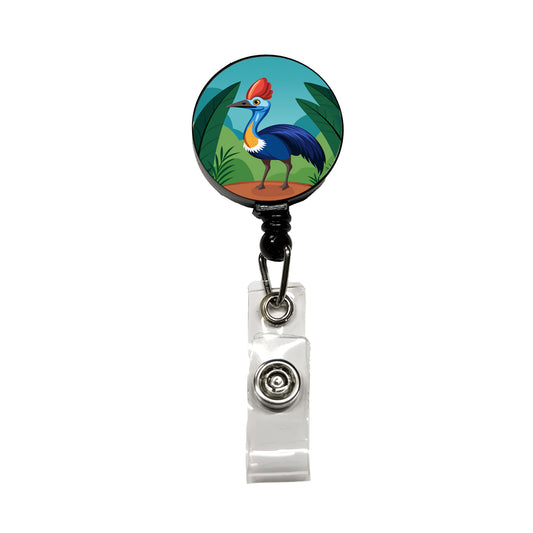 Cassowary Flightless Bird Australian Retractable ID Key Card Name Tag Badge Holder with Clip
