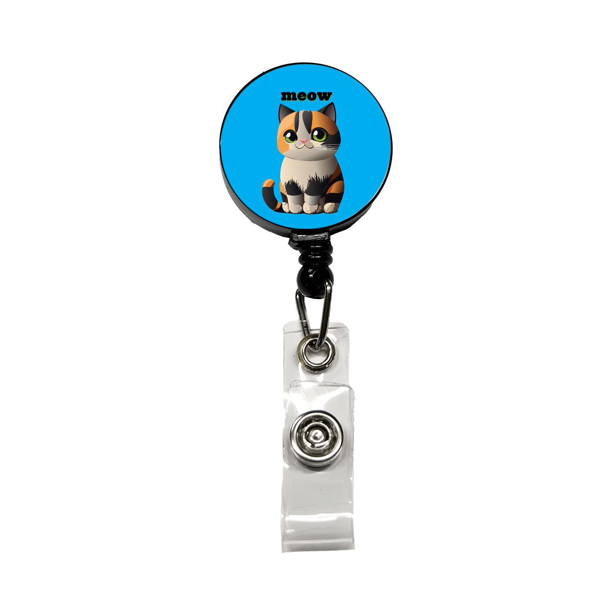 Cat Cute Meow Retractable ID Key Card Name Tag Badge Holder with Clip