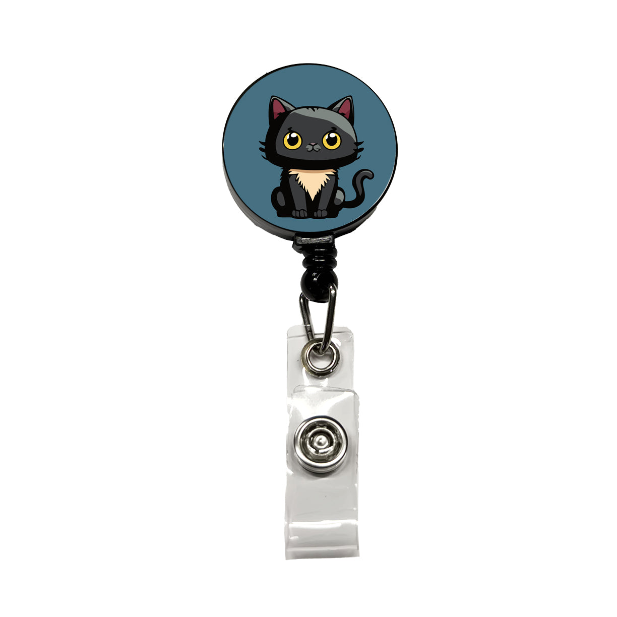 Cat Kitty Chibi Retractable ID Key Card Name Tag Badge Holder with Clip