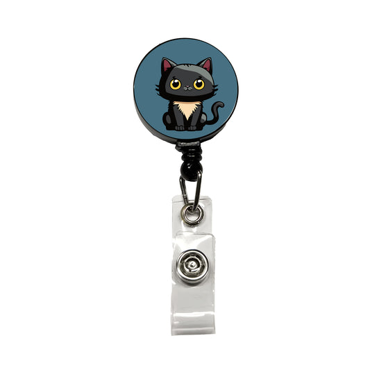 Cat Kitty Chibi Retractable ID Key Card Name Tag Badge Holder with Clip