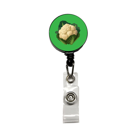 Cauliflower Vegetable Retractable ID Key Card Name Tag Badge Holder with Clip