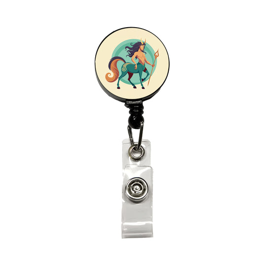 Centaur Greek Mythology Retractable ID Key Card Name Tag Badge Holder with Clip