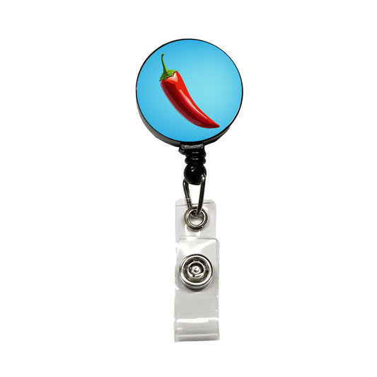 Chili Pepper Red Retractable ID Key Card Name Tag Badge Holder with Clip