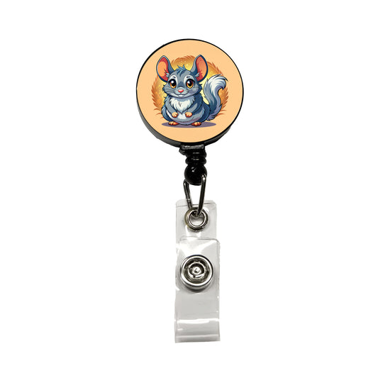 Chinchilla Cute Retractable ID Key Card Name Tag Badge Holder with Clip