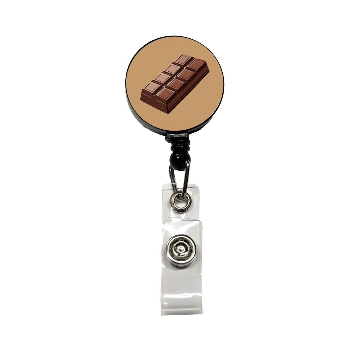 Chocolate Bar Candy Retractable ID Key Card Name Tag Badge Holder with Clip