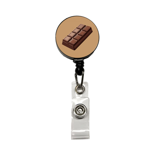 Chocolate Bar Candy Retractable ID Key Card Name Tag Badge Holder with Clip
