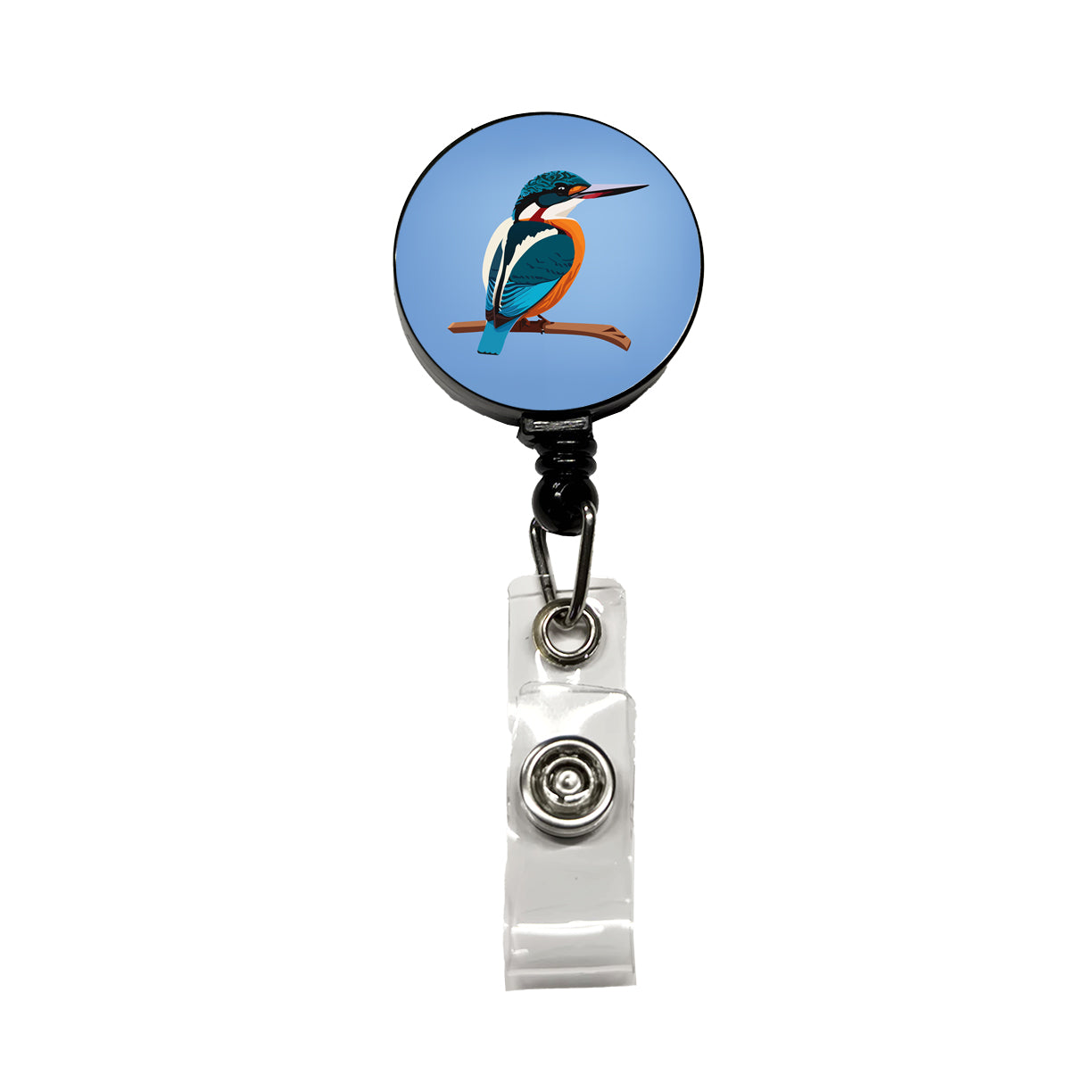 Common Kingfisher Bird Retractable ID Key Card Name Tag Badge Holder with Clip