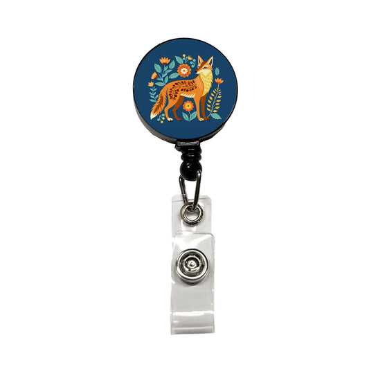 Coyote Pretty Floral Flowers Retractable ID Key Card Name Tag Badge Holder with Clip