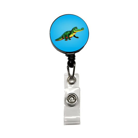Crocodile Alligator on the Move Retractable ID Key Card Name Tag Badge Holder with Clip