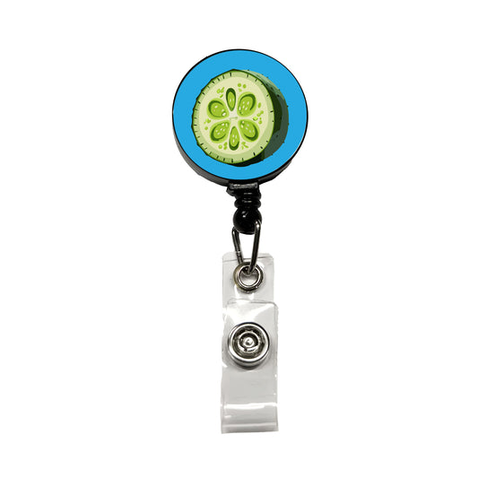 Cucumber Slice Vegetable Retractable ID Key Card Name Tag Badge Holder with Clip