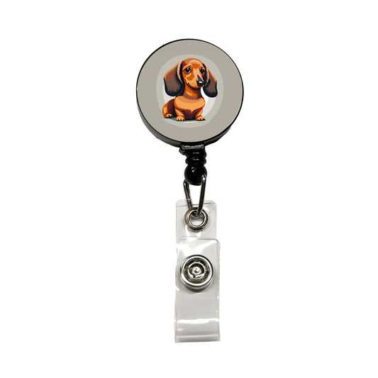 Dachshund Dog Cute Retractable ID Key Card Name Tag Badge Holder with Clip