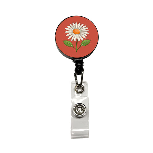 Daisy Flower Cute Retractable ID Key Card Name Tag Badge Holder with Clip