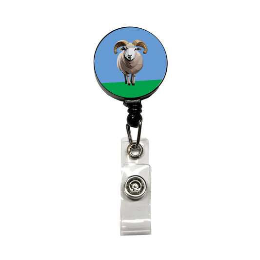 Dall Sheep Thinhorn Wild Staring Retractable ID Key Card Name Tag Badge Holder with Clip