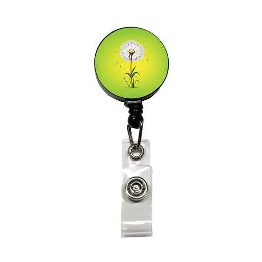 Dandelion Weed Flower Retractable ID Key Card Name Tag Badge Holder with Clip
