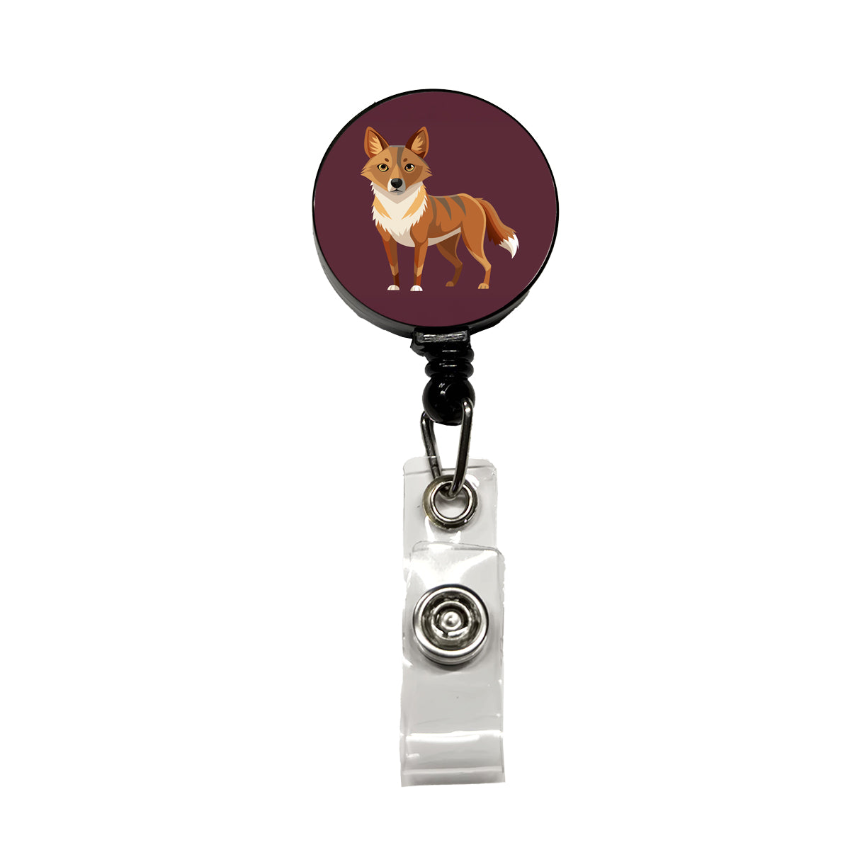 Dingo Australian Dog Animal Retractable ID Key Card Name Tag Badge Holder with Clip