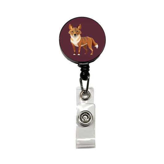 Dingo Australian Dog Animal Retractable ID Key Card Name Tag Badge Holder with Clip