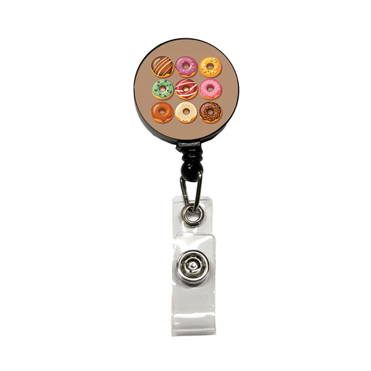 Donuts Tasty Retractable ID Key Card Name Tag Badge Holder with Clip