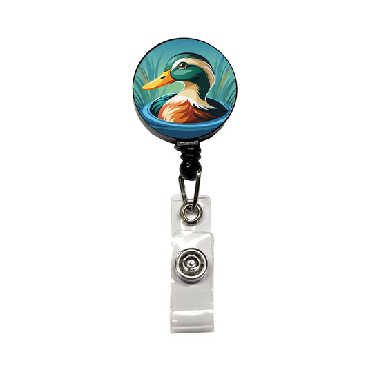 Duck in Water Elegant Retractable ID Key Card Name Tag Badge Holder with Clip
