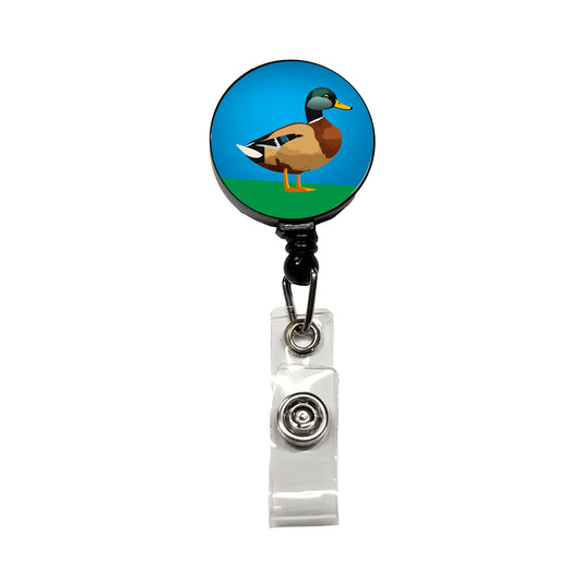 Duck Standing Profile Retractable ID Key Card Name Tag Badge Holder with Clip
