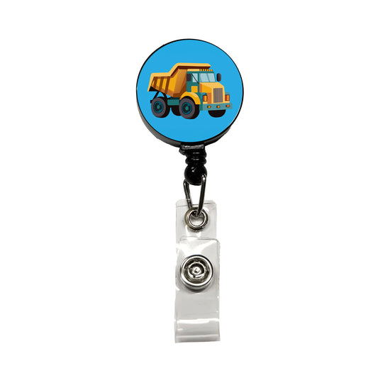 Dump Truck Cute Retractable ID Key Card Name Tag Badge Holder with Clip