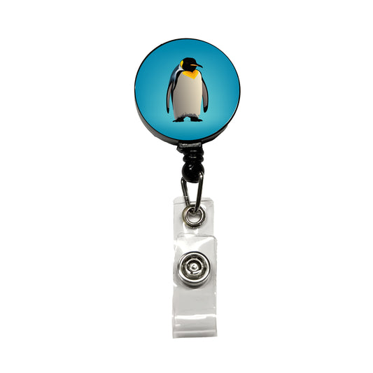 Emperor Penguin Retractable ID Key Card Name Tag Badge Holder with Clip