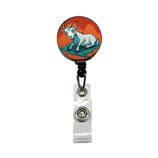 Fainting Goat Funny Retractable ID Key Card Name Tag Badge Holder with Clip