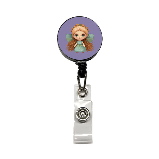 Fairy Cottagecore Pixie Retractable ID Key Card Name Tag Badge Holder with Clip