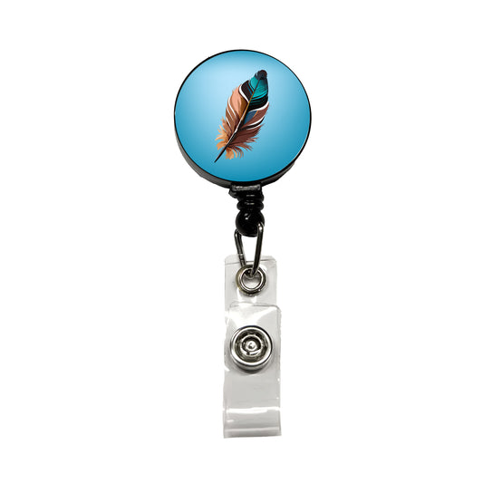 Feather Pretty Retractable ID Key Card Name Tag Badge Holder with Clip