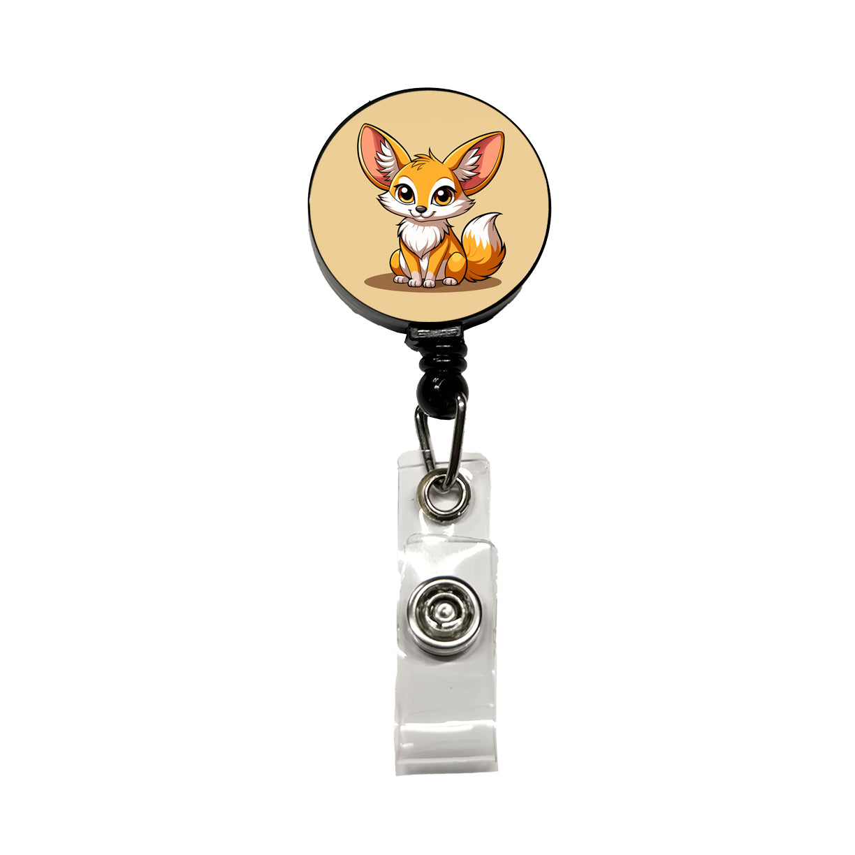 Fennec Fox Cute Retractable ID Key Card Name Tag Badge Holder with Clip