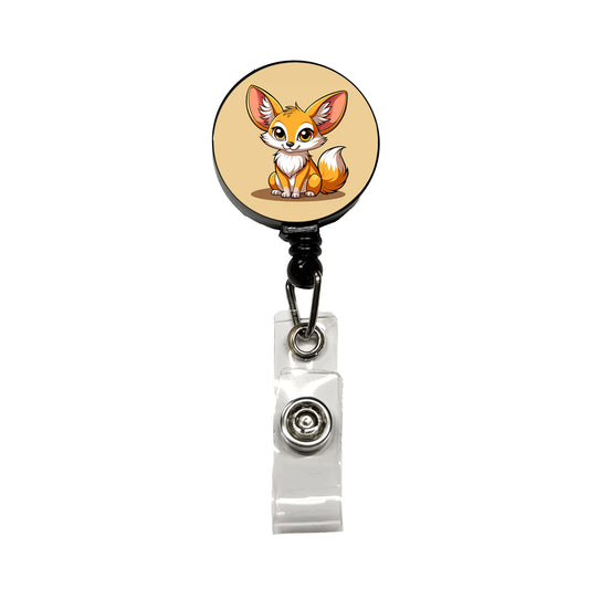 Fennec Fox Cute Retractable ID Key Card Name Tag Badge Holder with Clip