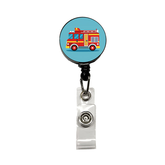 Fire Engine Red Retractable ID Key Card Name Tag Badge Holder with Clip