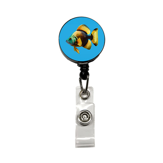 Fish Tropical Retractable ID Key Card Name Tag Badge Holder with Clip