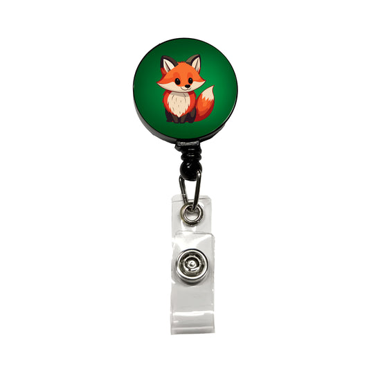 Fox Standing Retractable ID Key Card Name Tag Badge Holder with Clip