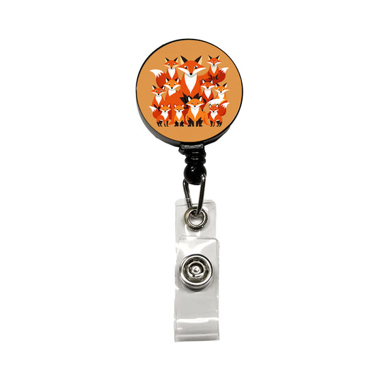 Foxes Oodles Retractable ID Key Card Name Tag Badge Holder with Clip