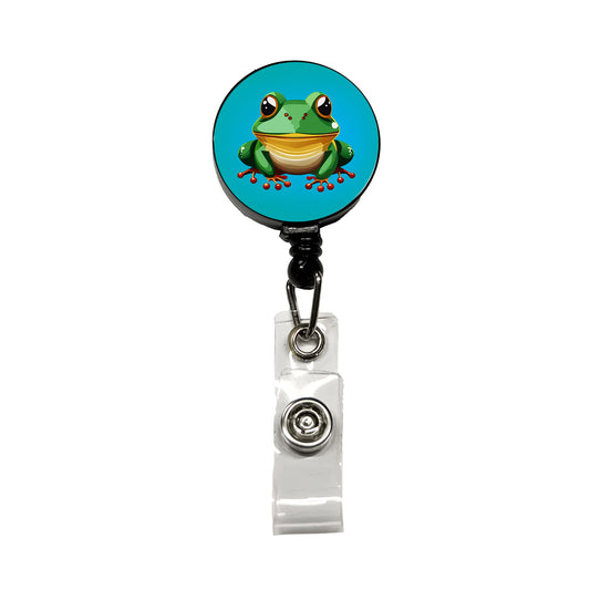 Frog Cute Retractable ID Key Card Name Tag Badge Holder with Clip