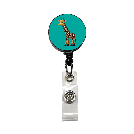 Giraffe Standing Cute Baby Retractable ID Key Card Name Tag Badge Holder with Clip