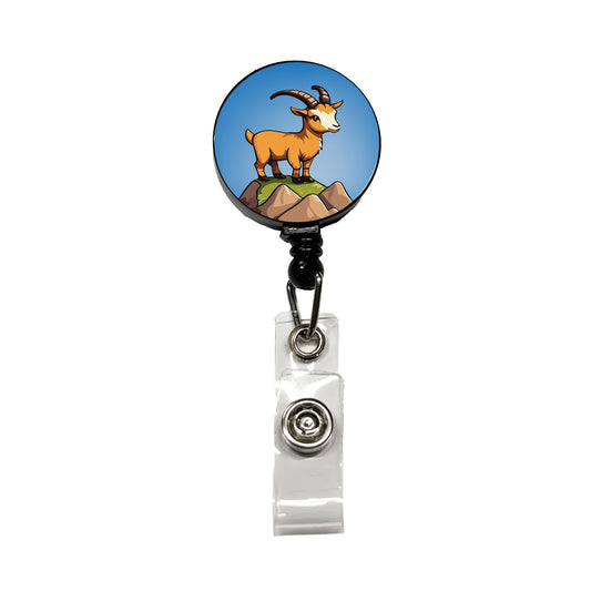 Goat Mountain Cute Retractable ID Key Card Name Tag Badge Holder with Clip