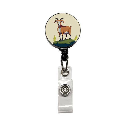 Goat Standing Retractable ID Key Card Name Tag Badge Holder with Clip